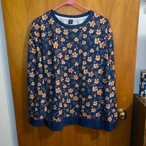 SHEIN Blue and White Floral Top